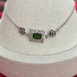 Diopside 925‎ Sterling silver dainty Bracelet